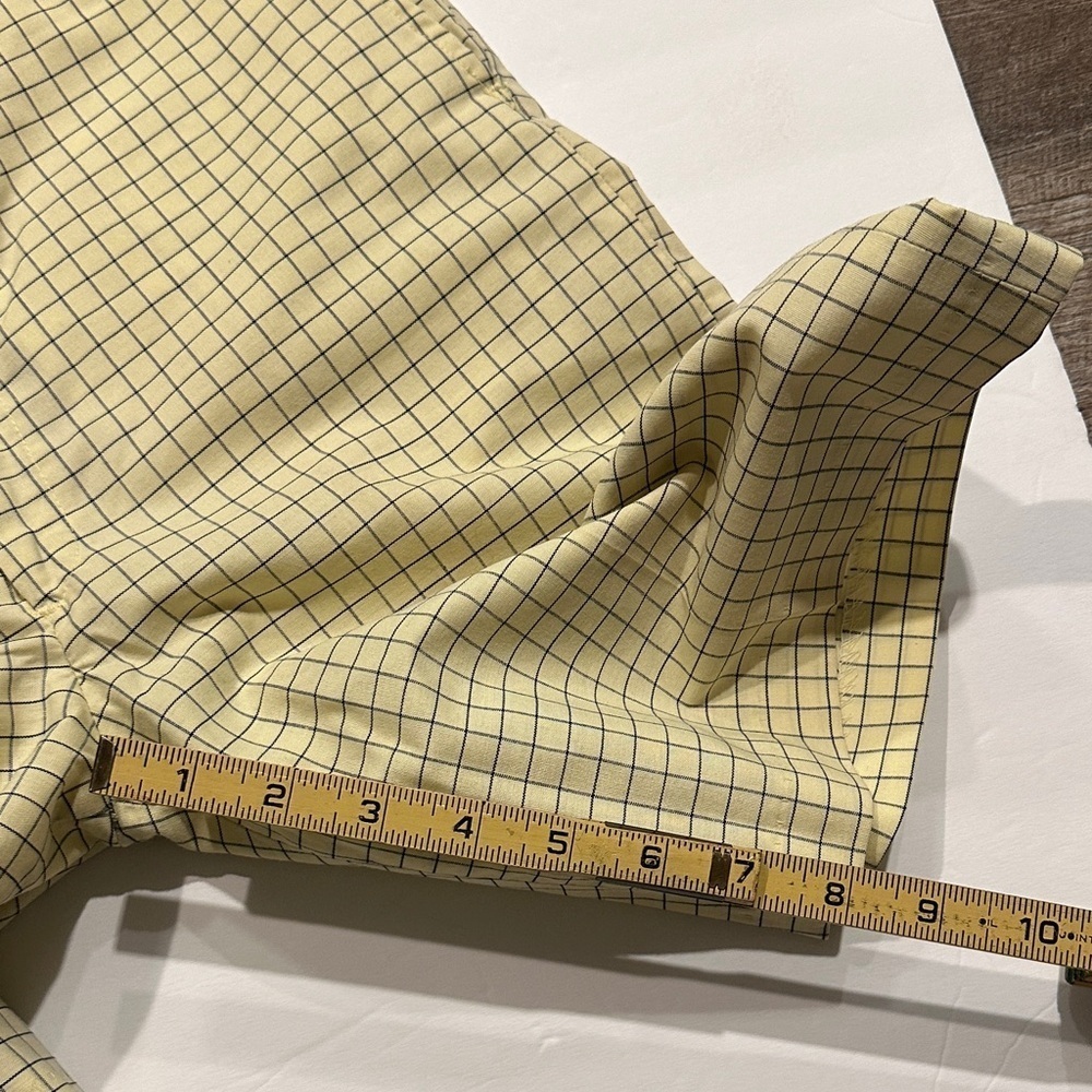 Vintage yellow/blue Checkered windowpane trouser Bermuda Shorts 28” - Picture 6 of 8
